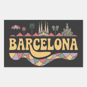 Barcelona Spain Europe Rectangular Sticker
