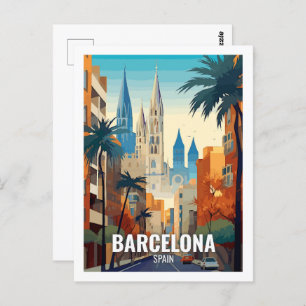 Barcelona Spain Famous Travel Places Postcard