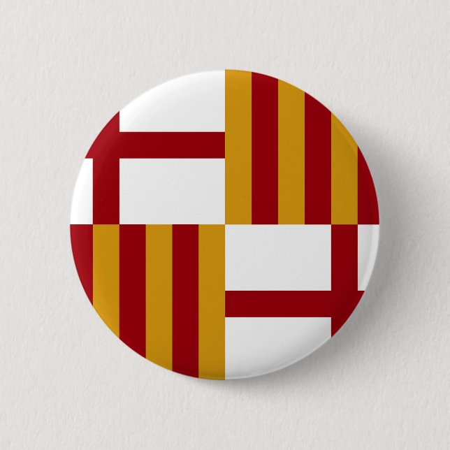 Barcelona (Spain) Flag 6 Cm Round Badge (Front)