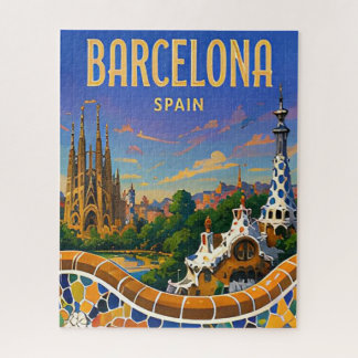 Barcelona Spain Gaudi Architecture Mediterranean Jigsaw Puzzle