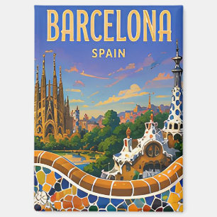 Barcelona Spain Gaudi Architecture Mediterranean Magnet