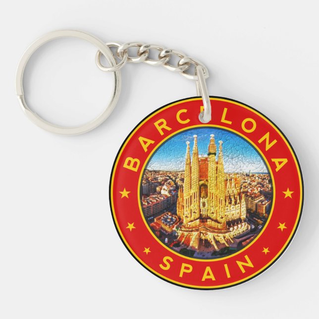 Barcelona Spain Key Ring (Front)