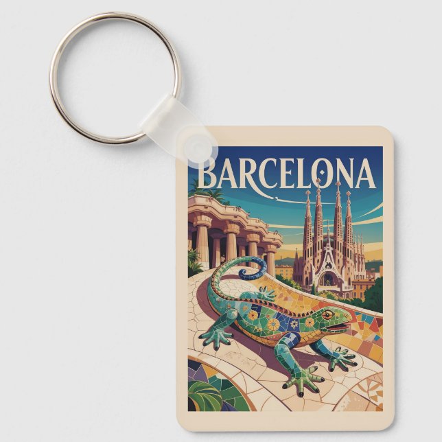 Barcelona Spain  Key Ring (Front)