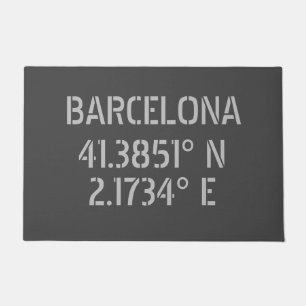 Barcelona Spain Latitude and Longitude   Doormat