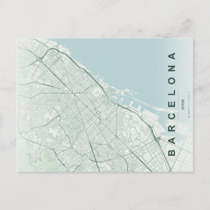 Barcelona Spain Map Minimal Postcard