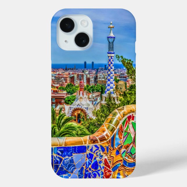 Barcelona Spain Mosaic Bench Park Guell Modern Case-Mate iPhone Case (Back)