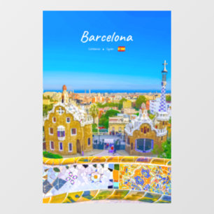 Barcelona, Spain - Park Guell Gaudi Mosaic