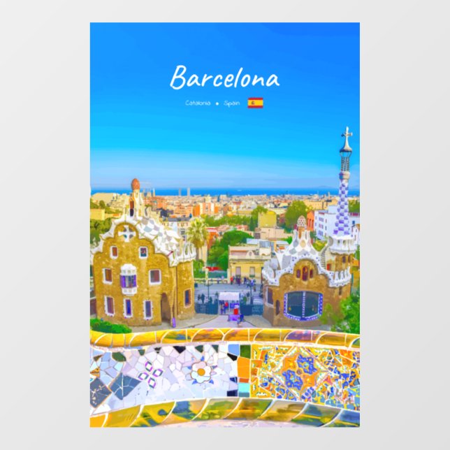 Barcelona, Spain - Park Guell Gaudi Mosaic (Sheet)