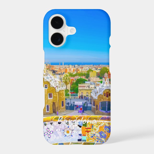 Barcelona, Spain - Park Guell Gaudi Mosaic (Back)