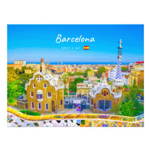 Barcelona, Spain - Park Guell Gaudi Mosaic Photo Print