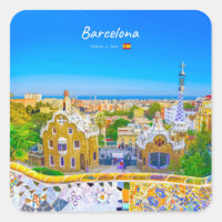 Barcelona, Spain - Park Guell Gaudi Mosaic