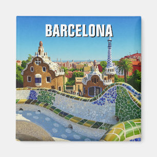 Barcelona Spain Park Güell Travel Magnet