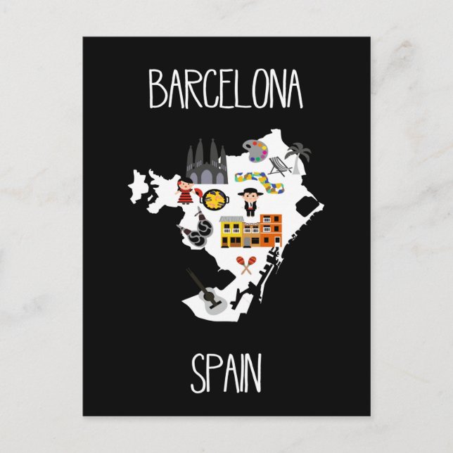 Barcelona, Spain, Postcard (Front)