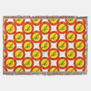 Barcelona, Spain, red circle, art Throw Blanket