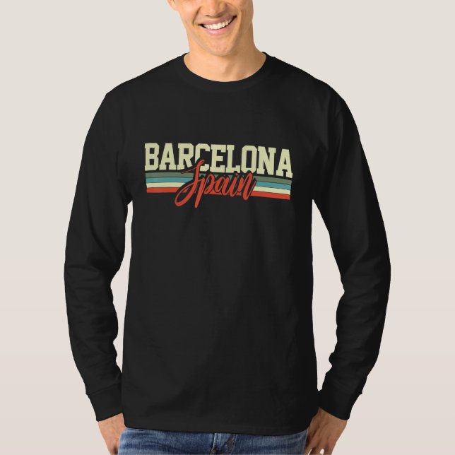 Barcelona Spain Retro T-Shirt (Front)