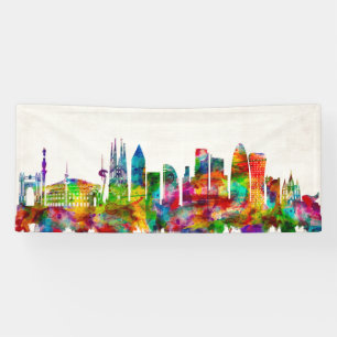Barcelona Spain Skyline Banner