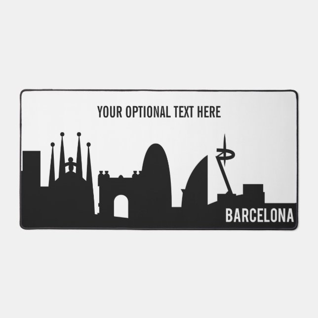 Barcelona Spain Skyline Desk Mat (Front)