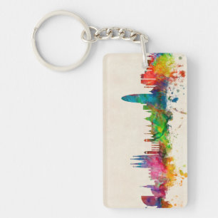 Barcelona Spain Skyline Key Ring