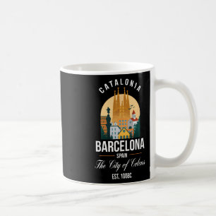 Barcelona Spain Skyline Souvenirs Family Vacation  Coffee Mug