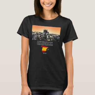 barcelona spain Skyline Vacation Souvenir city Lon T-Shirt