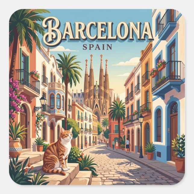 Barcelona, Spain Square Sticker (Front)