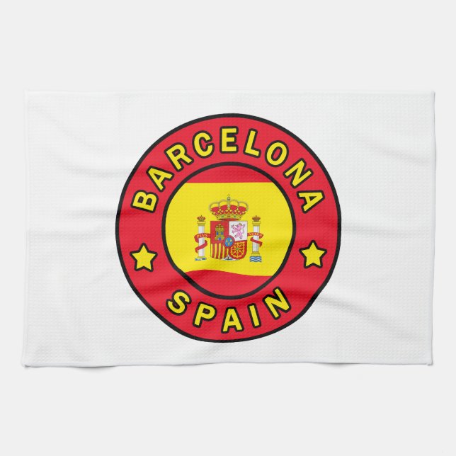 Barcelona Spain Tea Towel (Horizontal)