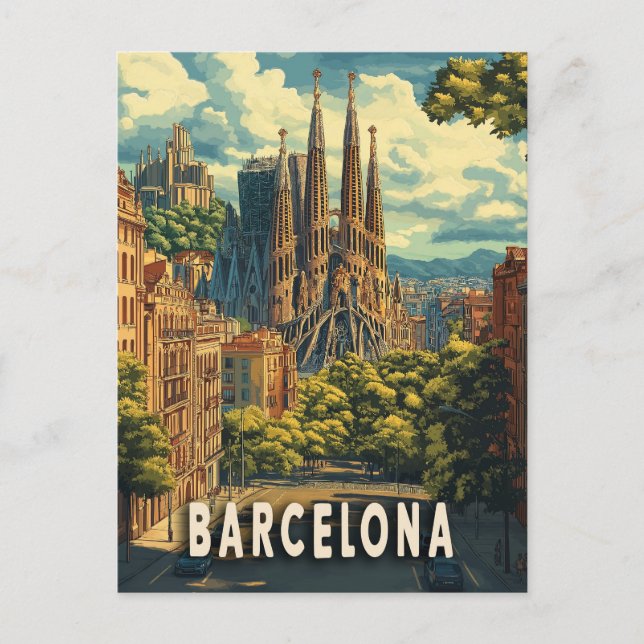 Barcelona, Spain Travel Postcard (Front)