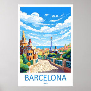 Barcelona Spain Travel Poster 2