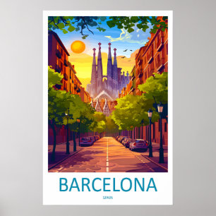 Barcelona Spain Travel Poster 4