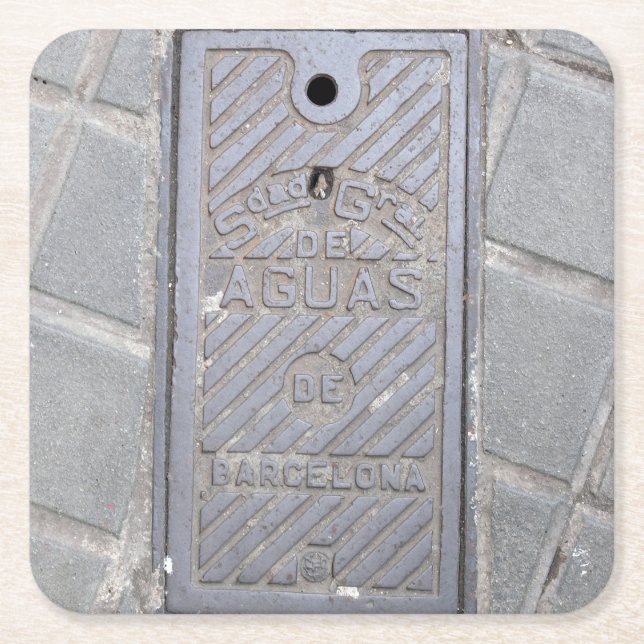 Barcelona, Spain Utility Cover - Coaster (Front)