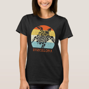 Barcelona Spain Vintage Retro Turtle European Vaca T-Shirt