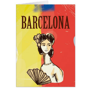 Barcelona Spain vintage travel poster