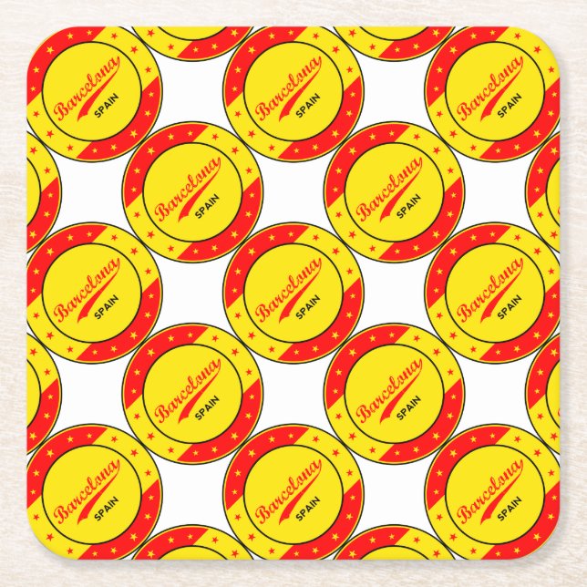 Barcelona Square Paper Coaster (Front)