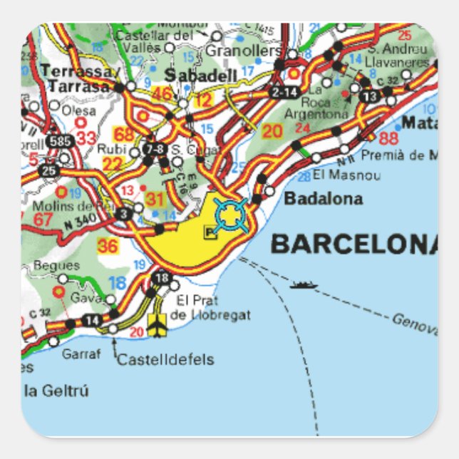 BARCELONA SQUARE STICKER (Front)