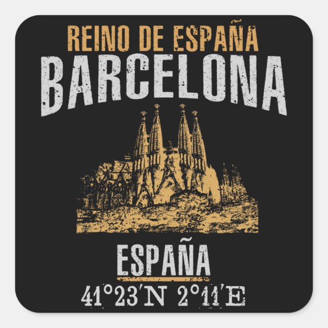 Barcelona Square Sticker (Front)