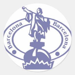 Barcelona Stamp Classic Round Sticker