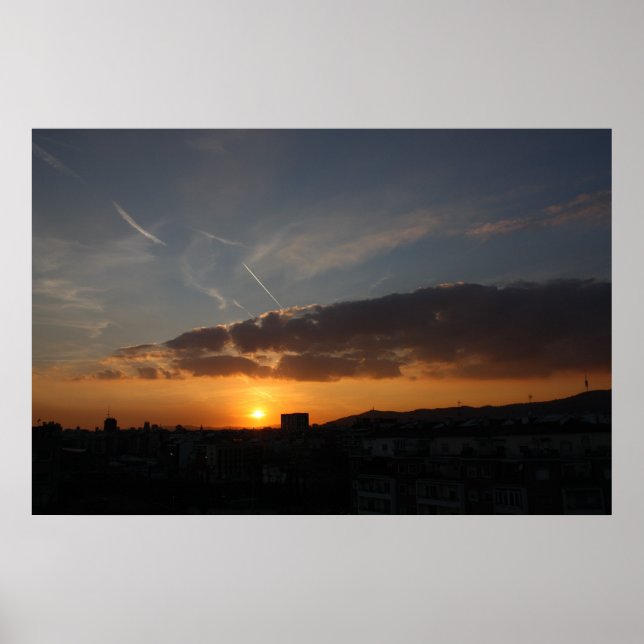 Barcelona Sunset Poster (Front)