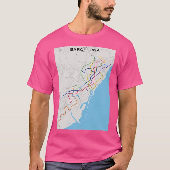 Barcelona Transit Map T-Shirt (Front)