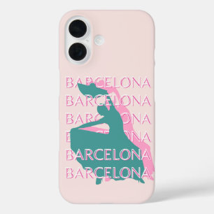 Barcelona Travel Art, Spain, Travel Art iPhone 16 Case