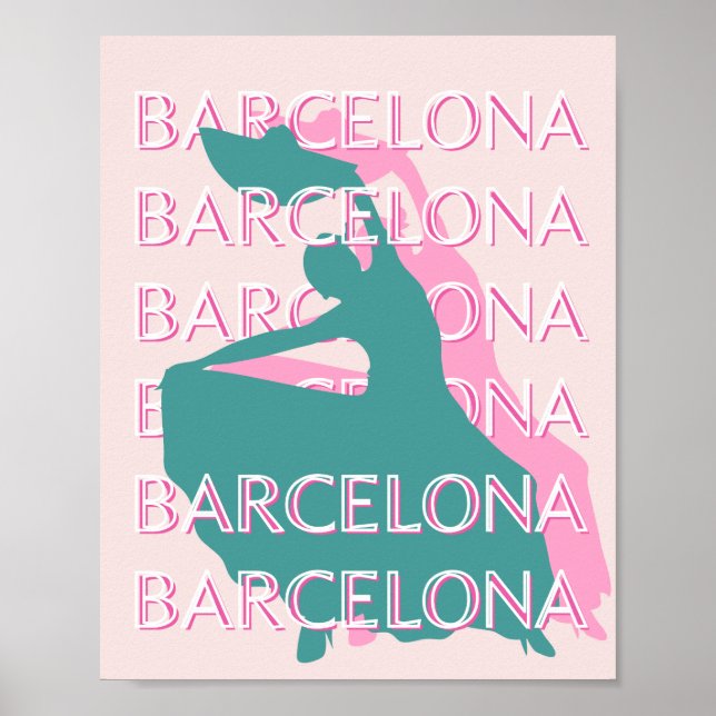 Barcelona Travel Art, Spain, Travel Art Poster (Front)