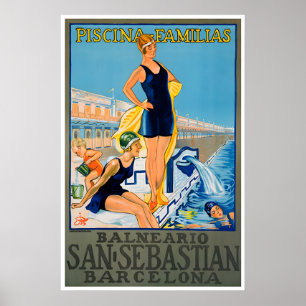 Barcelona Travel Poster San Sebastian Art Spain