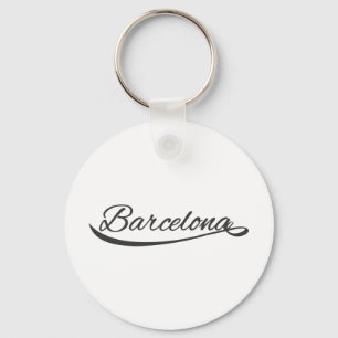 barcelona typographical key ring