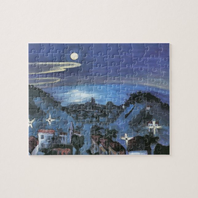 Barcelona View of City at Night by Walter Gramatte Jigsaw Puzzle (Horizontal)