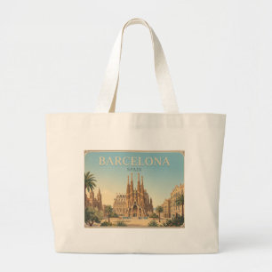 Barcelona Vintage Travel Tote Bag
