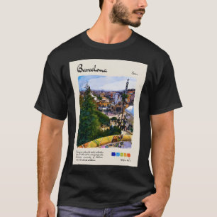 Barcelona Vintage Watercolour Travel  T-Shirt