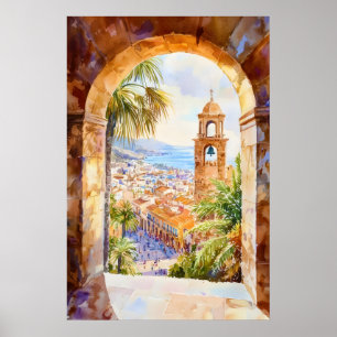 Barcelona Watercolor 2 Poster