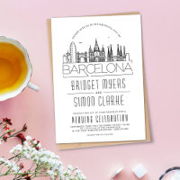 Barcelona Wedding | Skyline Invitation