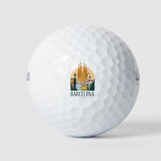 BarcelonaSkyline Golf Balls (Front)