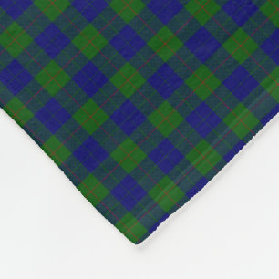 Barclay clan tartan blue green plaid fleece blanket