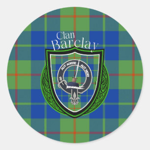 Barclay Scottish Clan Tartan & Crest Classic Round Sticker